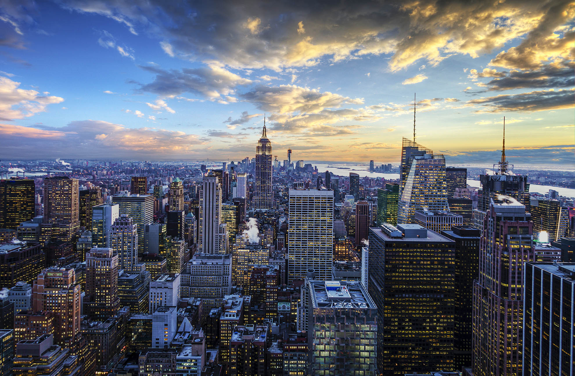 Old New York City Skyline